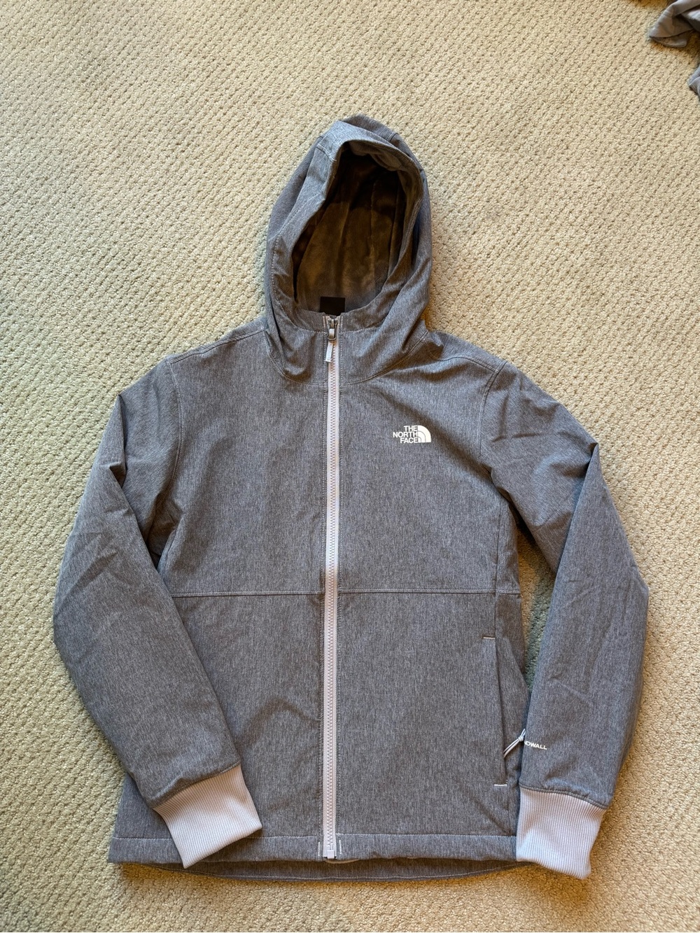 The North Face Women’s Gray Hooded Windbreaker Jacket